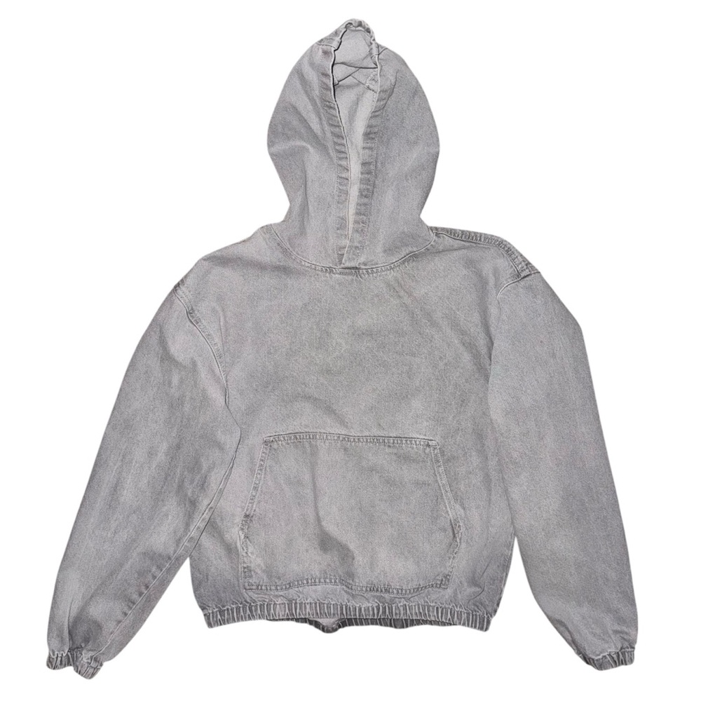 BoohooMAN Denim gray boxy fit hoodie